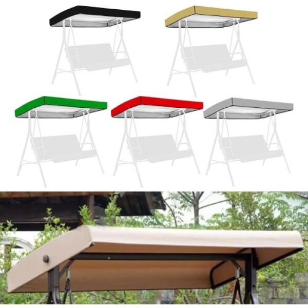 Replacement canopy for swing seat, garden swings, seat cover, outdoor, terrace, swing, canopy with side holes, 191 x 120 x 20 cm (beige)